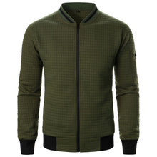 Men Jackets Waffle Knit Sweatshirts Zip Up Cardigan