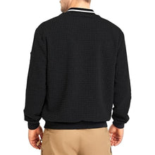 Men Jackets Waffle Knit Sweatshirts Zip Up Cardigan