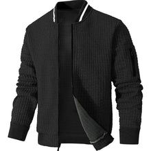 Men Jackets Waffle Knit Sweatshirts Zip Up Cardigan