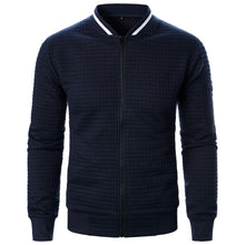 Men Jackets Waffle Knit Sweatshirts Zip Up Cardigan