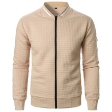 Men Jackets Waffle Knit Sweatshirts Zip Up Cardigan