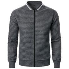 Men Jackets Waffle Knit Sweatshirts Zip Up Cardigan