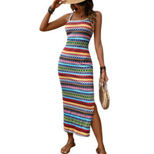 Sleeveless Striped Square Neck Casual Vacation Dress for Women