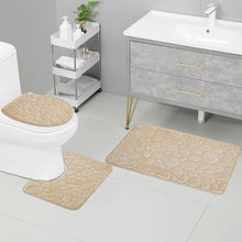 Water Absorbing Non Slip 3 Piece Bathroom Mat Set