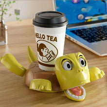 Quirky Panicked Turtle Ornament Cup Pad Mug Holder With Funny Expression