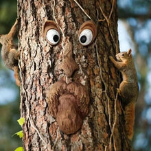Funny Yard Art Tree Decor Outdoor Tree Face Statues Old Man Tree Hugger Bark Ghost Face