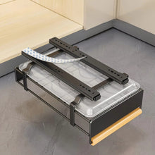 Pull Out Dish Rack with Wooden Handle and Drain Tray