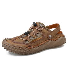 Men's Large Soft Leather Mesh Casual Beach Sandals
