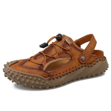 Men's Large Soft Leather Mesh Casual Beach Sandals