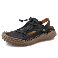 Men's Large Soft Leather Mesh Casual Beach Sandals