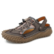 Men's Large Soft Leather Mesh Casual Beach Sandals
