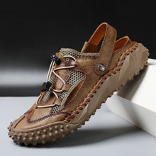 Men's Large Soft Leather Mesh Casual Beach Sandals