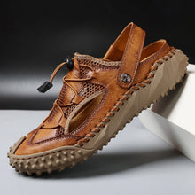 Men's Large Soft Leather Mesh Casual Beach Sandals