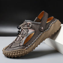 Men's Large Soft Leather Mesh Casual Beach Sandals