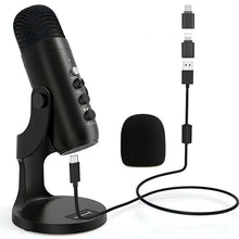 Condenser Microphone USB Tabletop Mic For Studio Recording YouTube Live