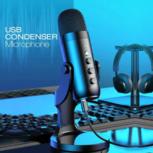 Condenser Microphone USB Tabletop Mic For Studio Recording YouTube Live