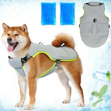 Reflective Safety Adjustable Breathable Dog Cooling Mesh Vest with Ice Packs & Evaporative Cooling