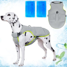 Reflective Safety Adjustable Breathable Dog Cooling Mesh Vest with Ice Packs & Evaporative Cooling