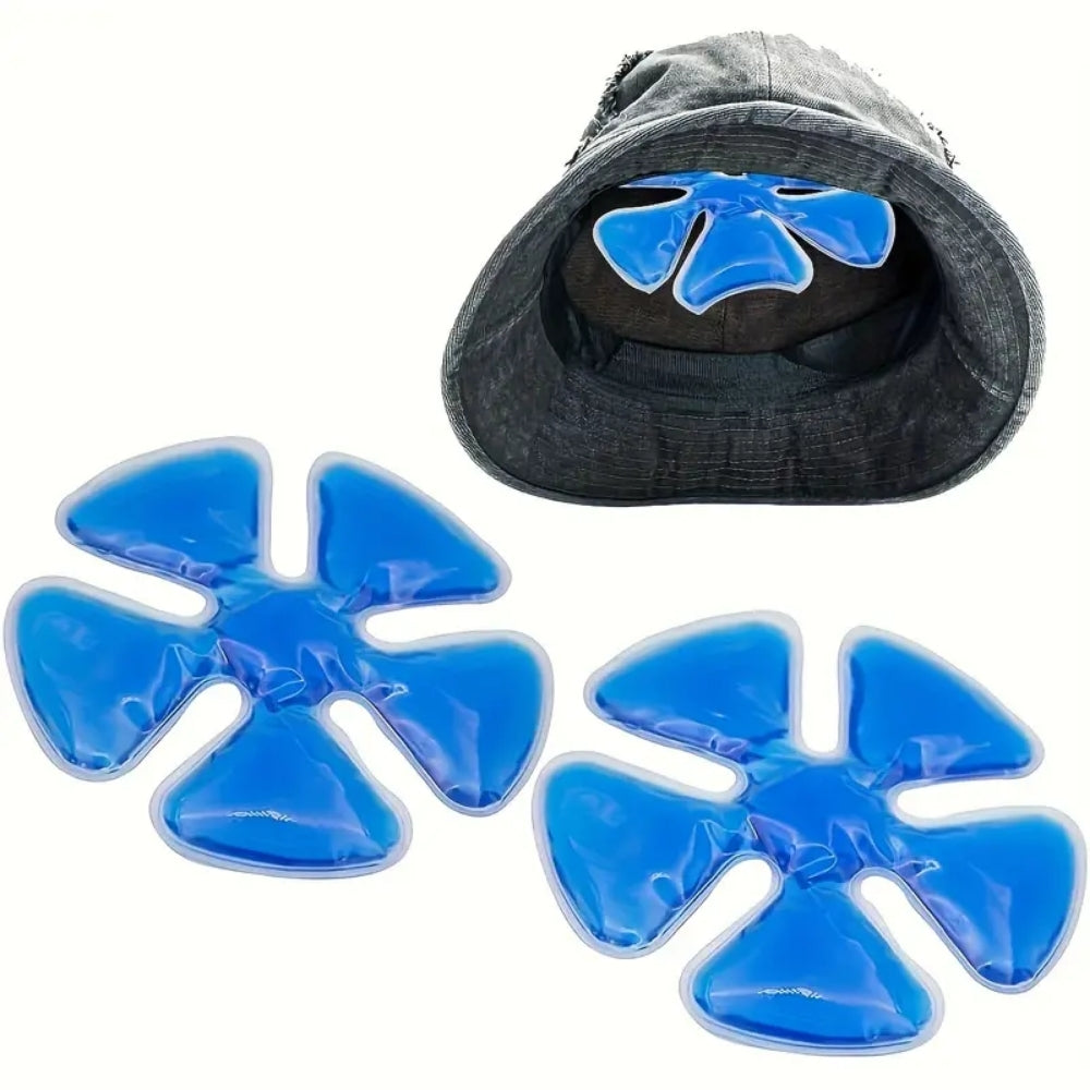2 Pack Reusable Summer Cooler Helmet Cooling Gel Ice Packs