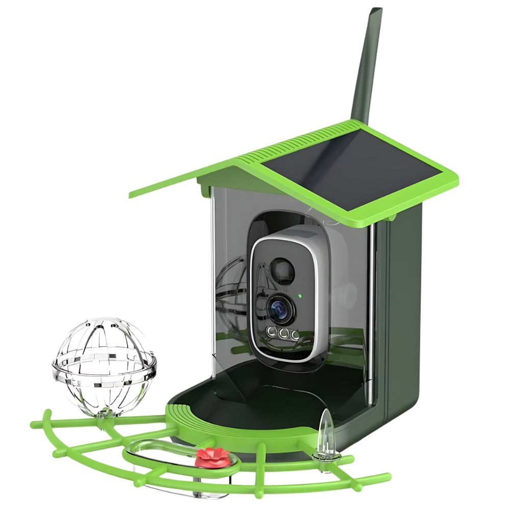 2K HD Bird Feeder Camera WiFi Solar Powered with Battery and Alerts