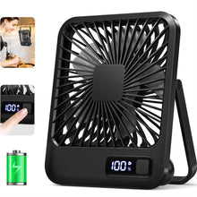 Portable USB Desk Fan Rechargeable Ultra Quiet Folding with Power Display
