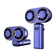 Compact Rechargeable Handheld Fan with Dual Coolers and Digital Display