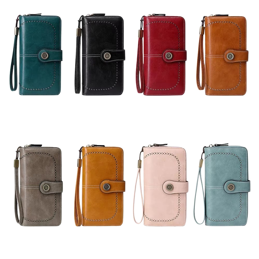 RFID Anti-Theft Multi-Card Long Wallet With Wrist Strap