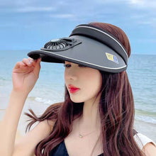Sun Protection Hat Summer Large Brim USB Charging Fan Sun Visor
