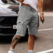 Multi Pocket Drawstring Plain Breathable Men's Cargo Shorts