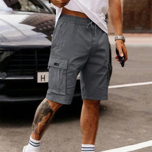 Multi Pocket Drawstring Plain Breathable Men's Cargo Shorts