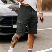 Multi Pocket Drawstring Plain Breathable Men's Cargo Shorts