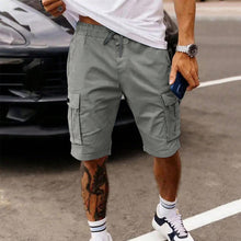 Multi Pocket Drawstring Plain Breathable Men's Cargo Shorts