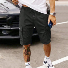 Multi Pocket Drawstring Plain Breathable Men's Cargo Shorts