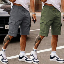Multi Pocket Drawstring Plain Breathable Men's Cargo Shorts