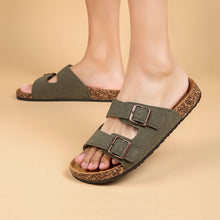 Adjustable Double Buckle Straps Retro Slide Sandals