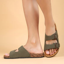 Adjustable Double Buckle Straps Retro Slide Sandals