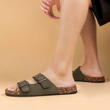 Adjustable Double Buckle Straps Retro Slide Sandals