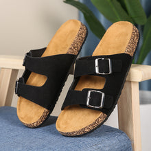 Adjustable Double Buckle Straps Retro Slide Sandals