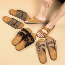 Adjustable Double Buckle Straps Retro Slide Sandals