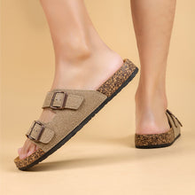Adjustable Double Buckle Straps Retro Slide Sandals