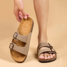 Adjustable Double Buckle Straps Retro Slide Sandals
