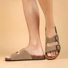 Adjustable Double Buckle Straps Retro Slide Sandals