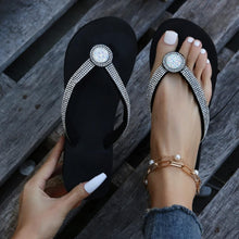 Glittering Platform Heeled Flip Flops