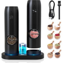 Rechargeable Electric Salt and Pepper Grinder Set with Base