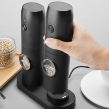 Rechargeable Electric Salt and Pepper Grinder Set with Base