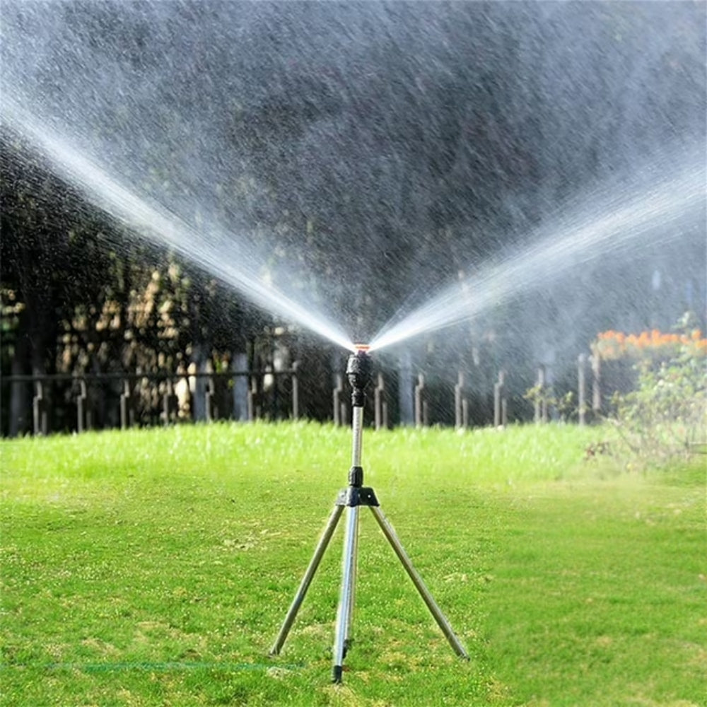 360 Degree Rotating Lawn Garden Sprinkler Tripod Irrigation Tool Set