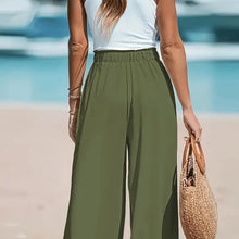 3pcs Women Wide Leg Pants High Waist Flowy Beach Trousers