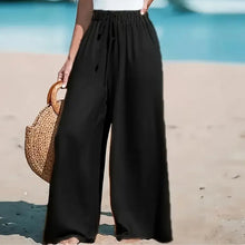 3pcs Women Wide Leg Pants High Waist Flowy Beach Trousers