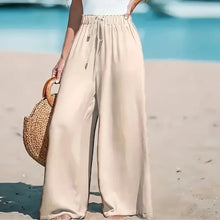 3pcs Women Wide Leg Pants High Waist Flowy Beach Trousers