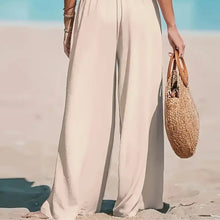 3pcs Women Wide Leg Pants High Waist Flowy Beach Trousers